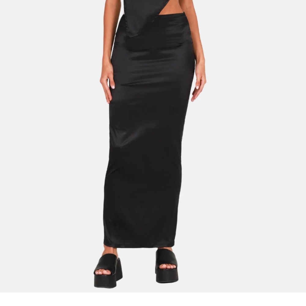 OW Collection Jamie Maxi Skirt in Black